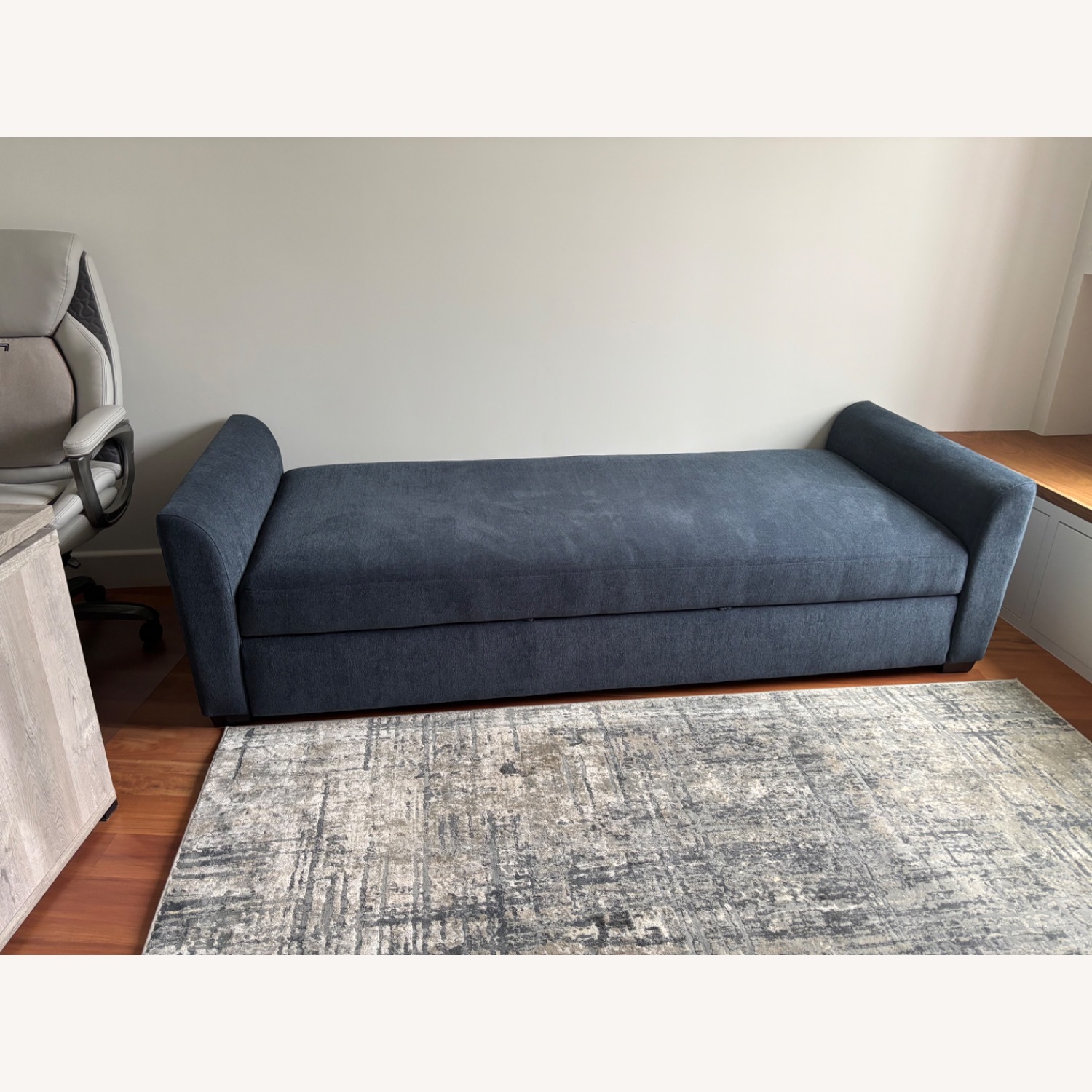 Crate & Barrel Blue Fabric Sleeper Sofa - image-7