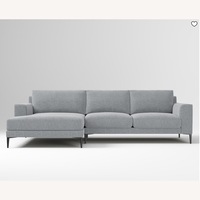 West Elm Light Gray Fabric 3+ Seater Sofa
