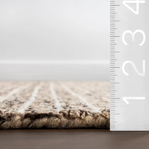 Used Large Checkered Wool Rug with Premium Rug Pad for sale on AptDeco