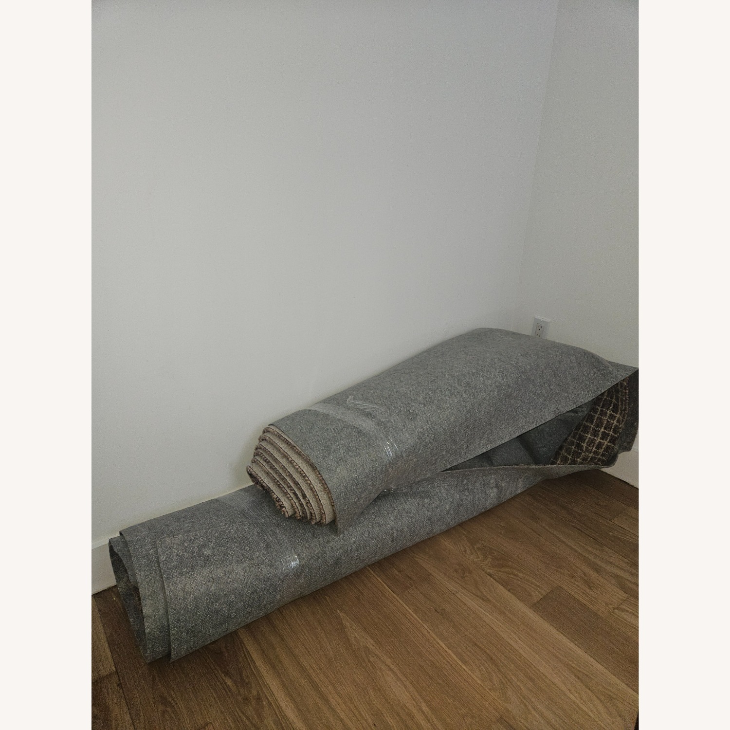 Large Checkered Wool Rug with Premium Rug Pad - image-3