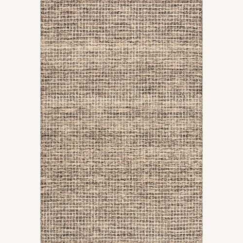 Used Large Checkered Wool Rug with Premium Rug Pad for sale on AptDeco