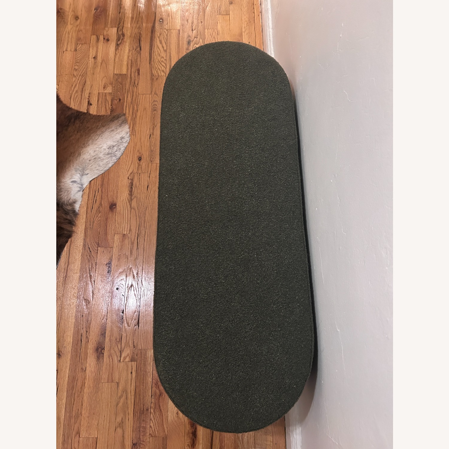 Dark Green Boucle Storage Bench - image-4