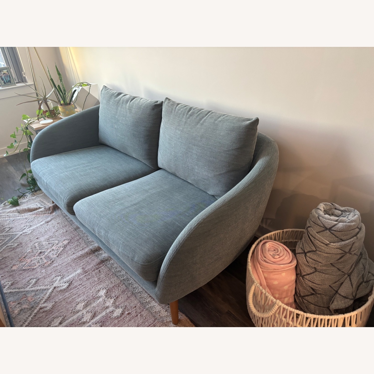 West Elm Hanna Blue Stone Sofa - image-2