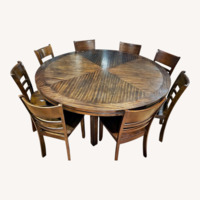 Dark Brown round table Dining Set for 8