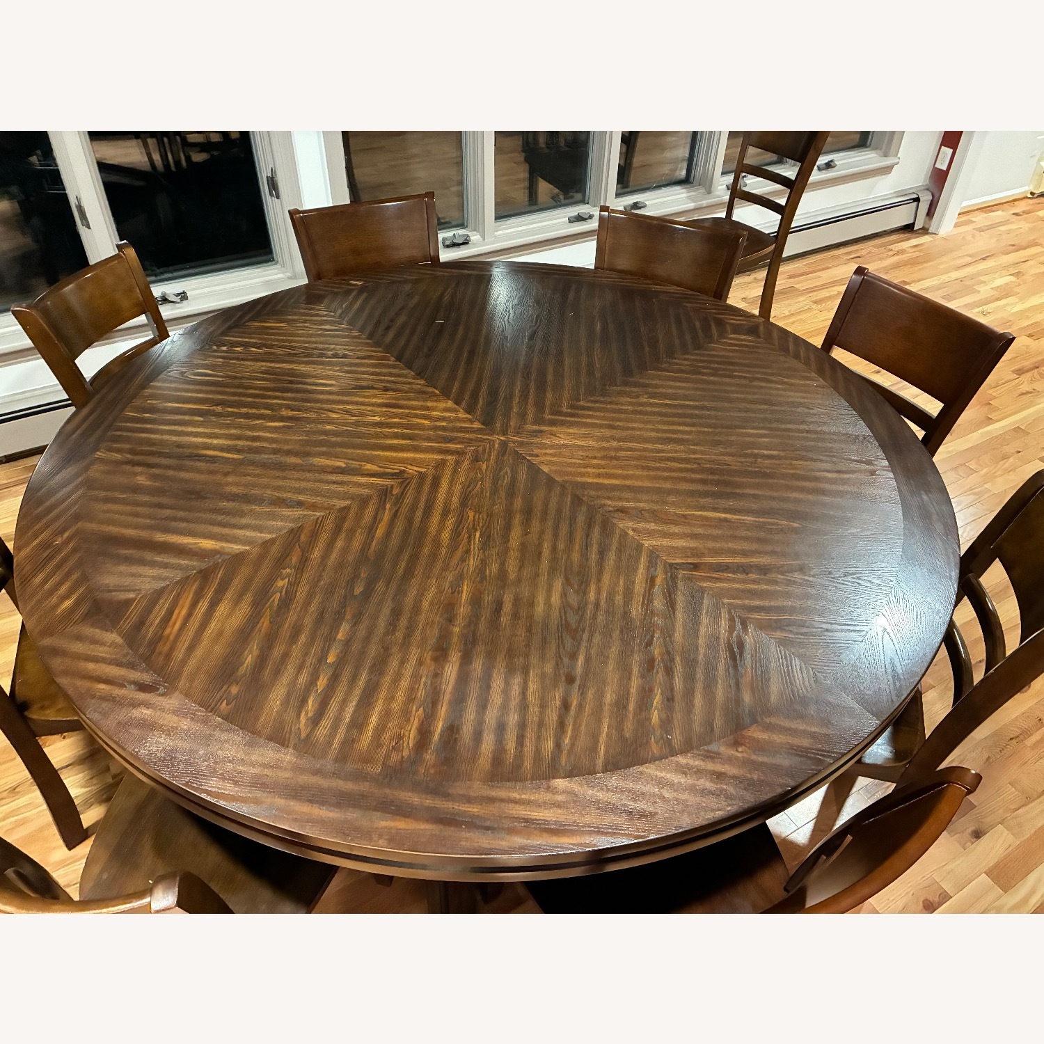 Dark Brown round table  Dining Set for 8 - image-2