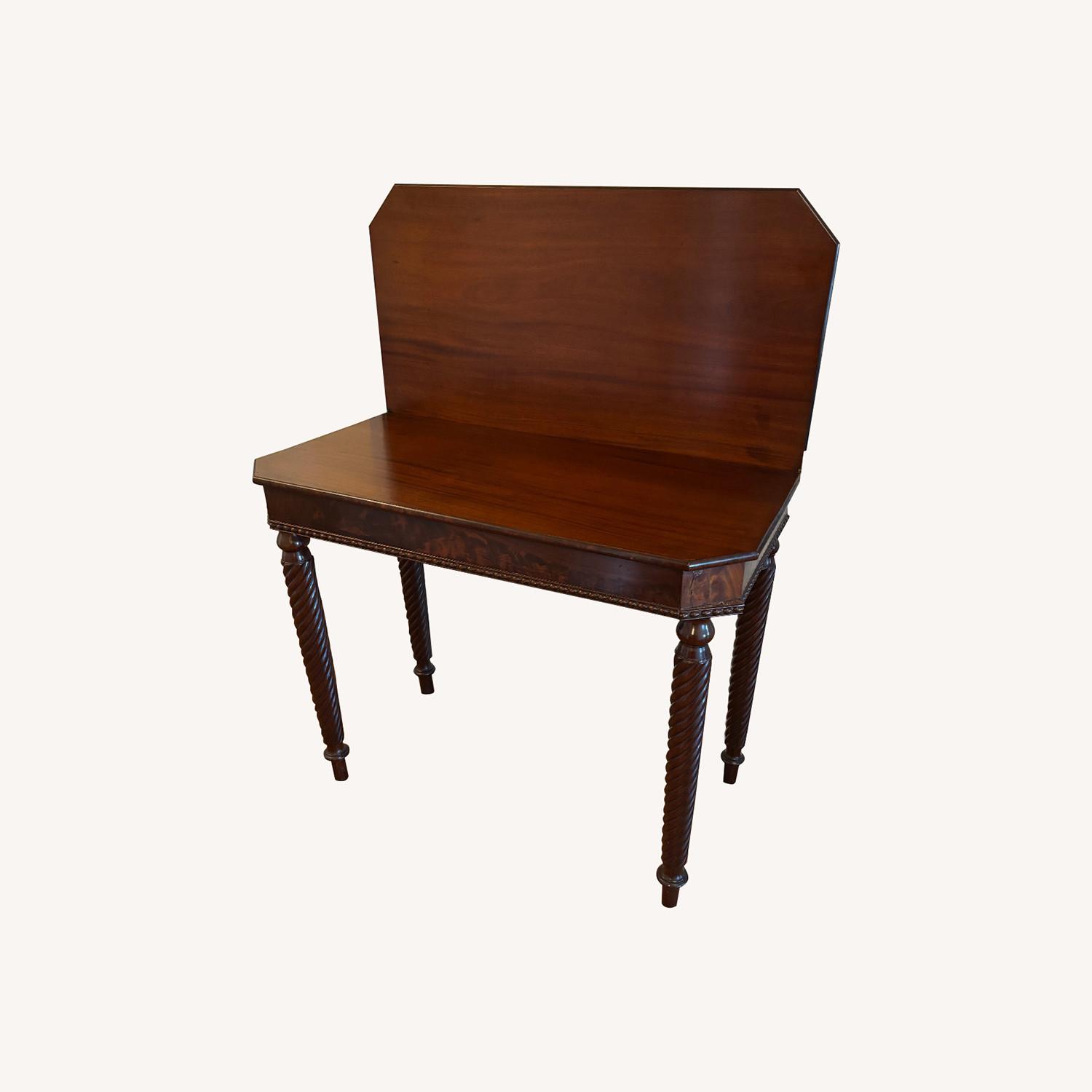 Antique Mahogany Flip-Top Card Table - image-0