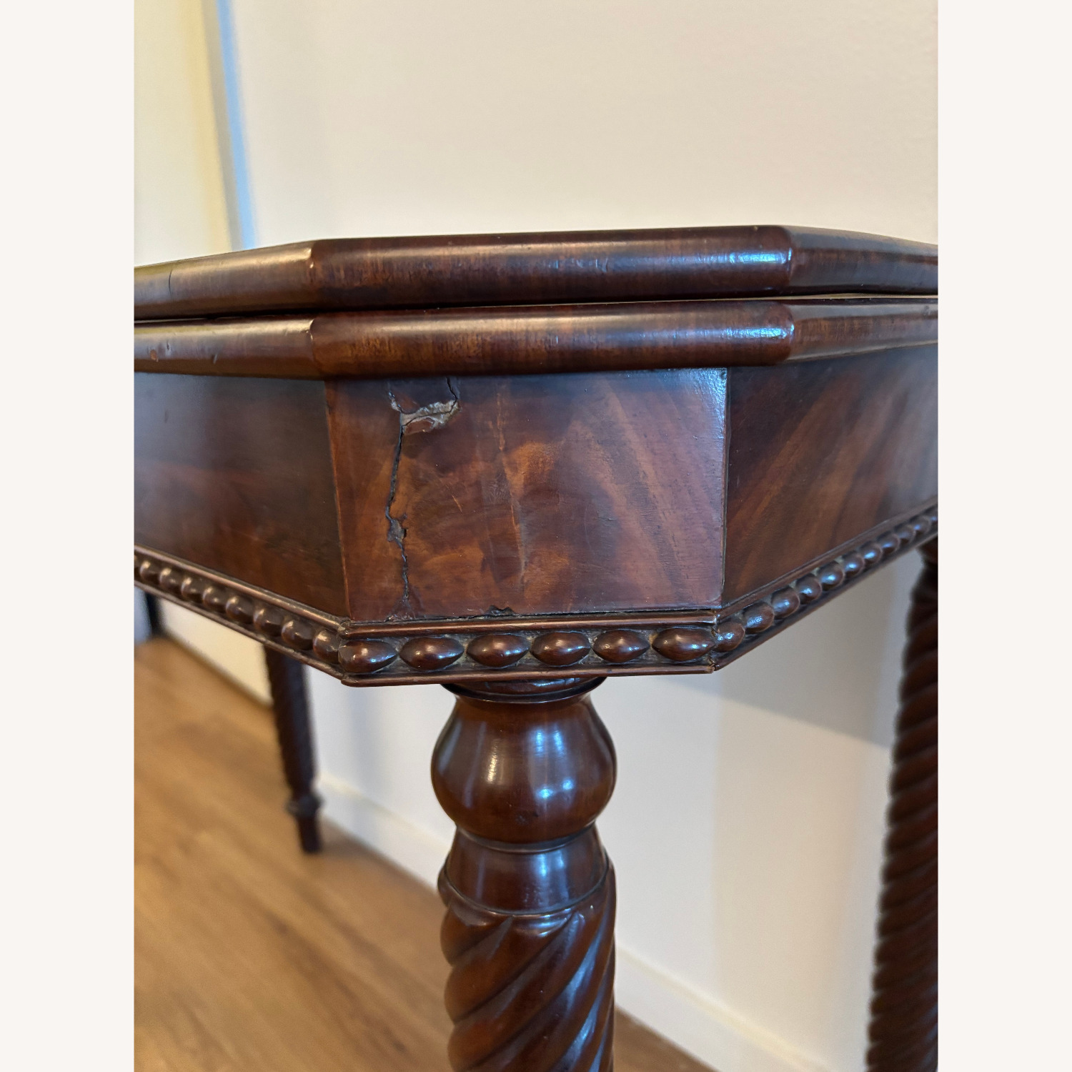 Antique Mahogany Flip-Top Card Table - image-3