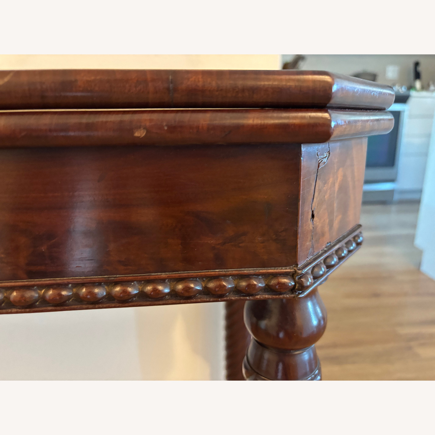 Antique Mahogany Flip-Top Card Table - image-5