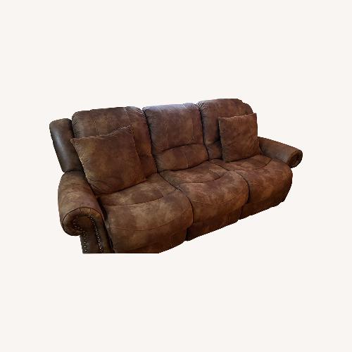 Used Dark Brown Fabric 3+ Seater Sofa W Seat Recliners for sale on AptDeco
