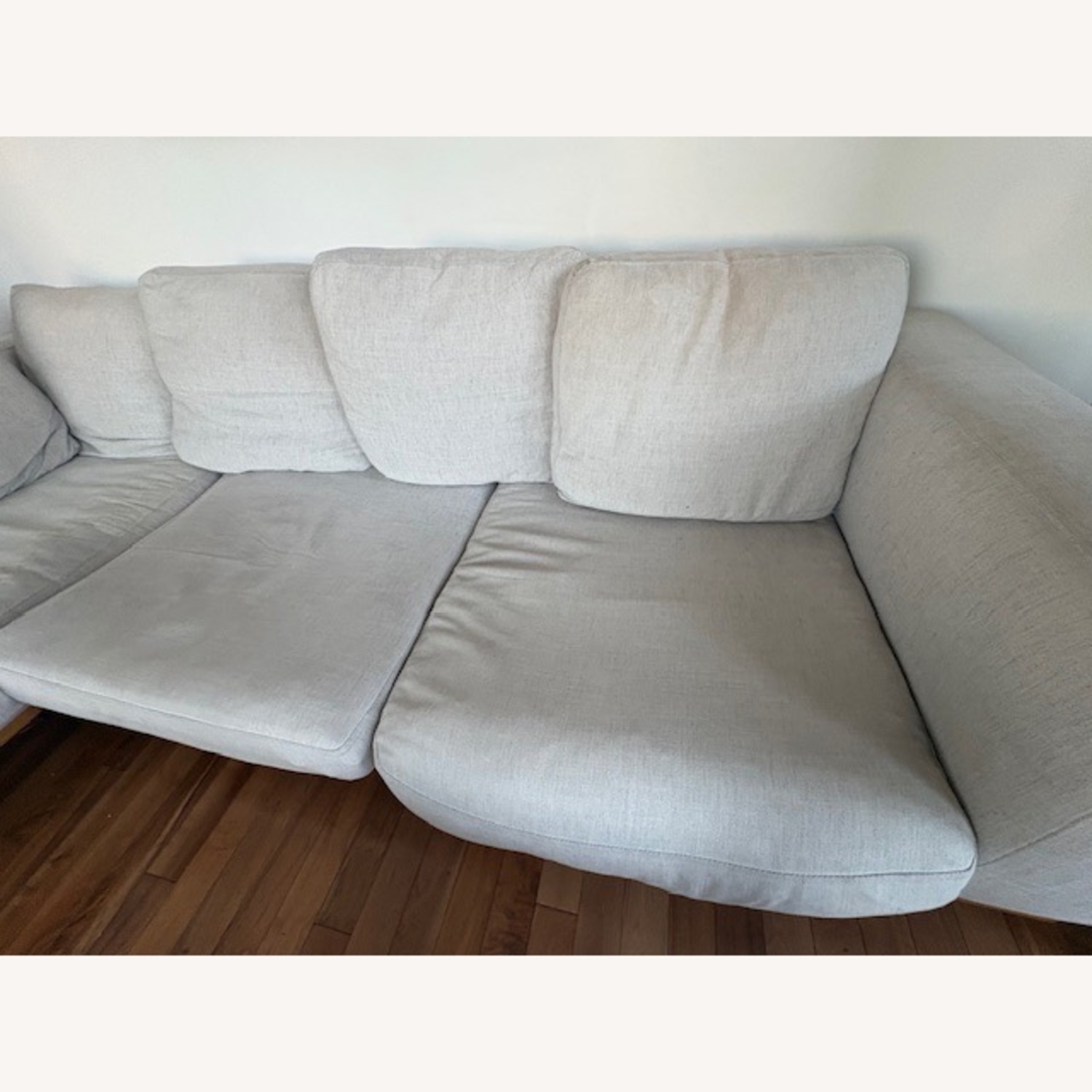 West Elm New Port White Fabric 2 Piece Sectional - image-5