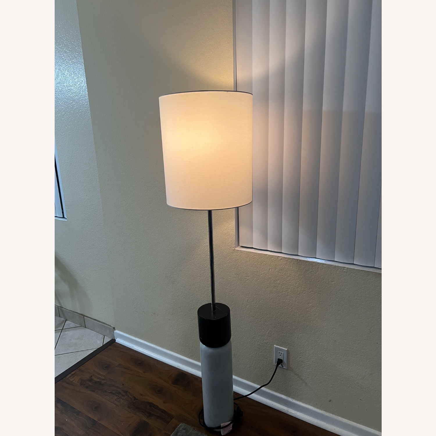 West Elm White Marble Floor Lamp - image-1