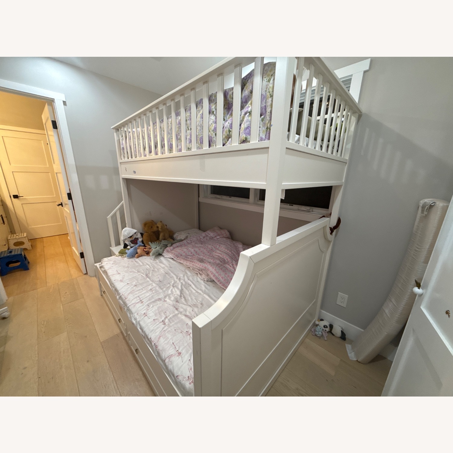 Pottery Barn Kids White Wood Bunk Bed - image-3