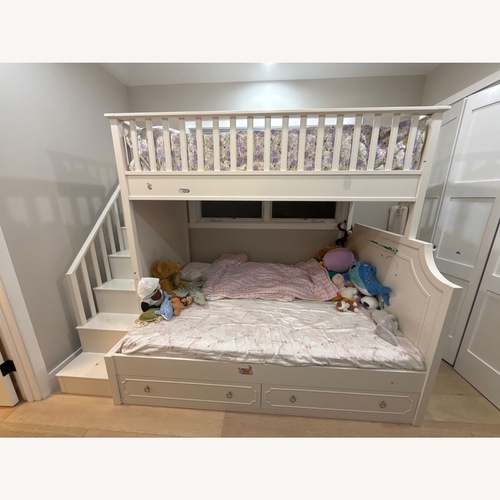 Used Pottery Barn Kids White Wood Bunk Bed for sale on AptDeco
