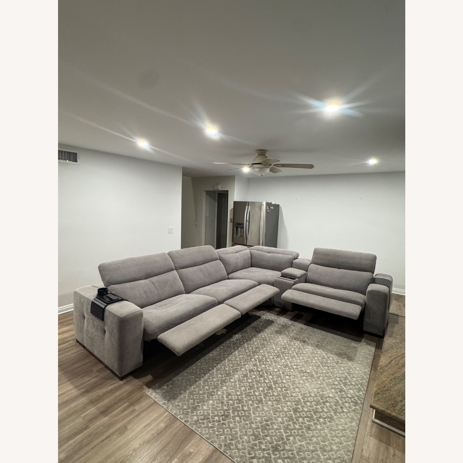 Living Spaces Gray 3+ Piece Sectional Recliner - image-2
