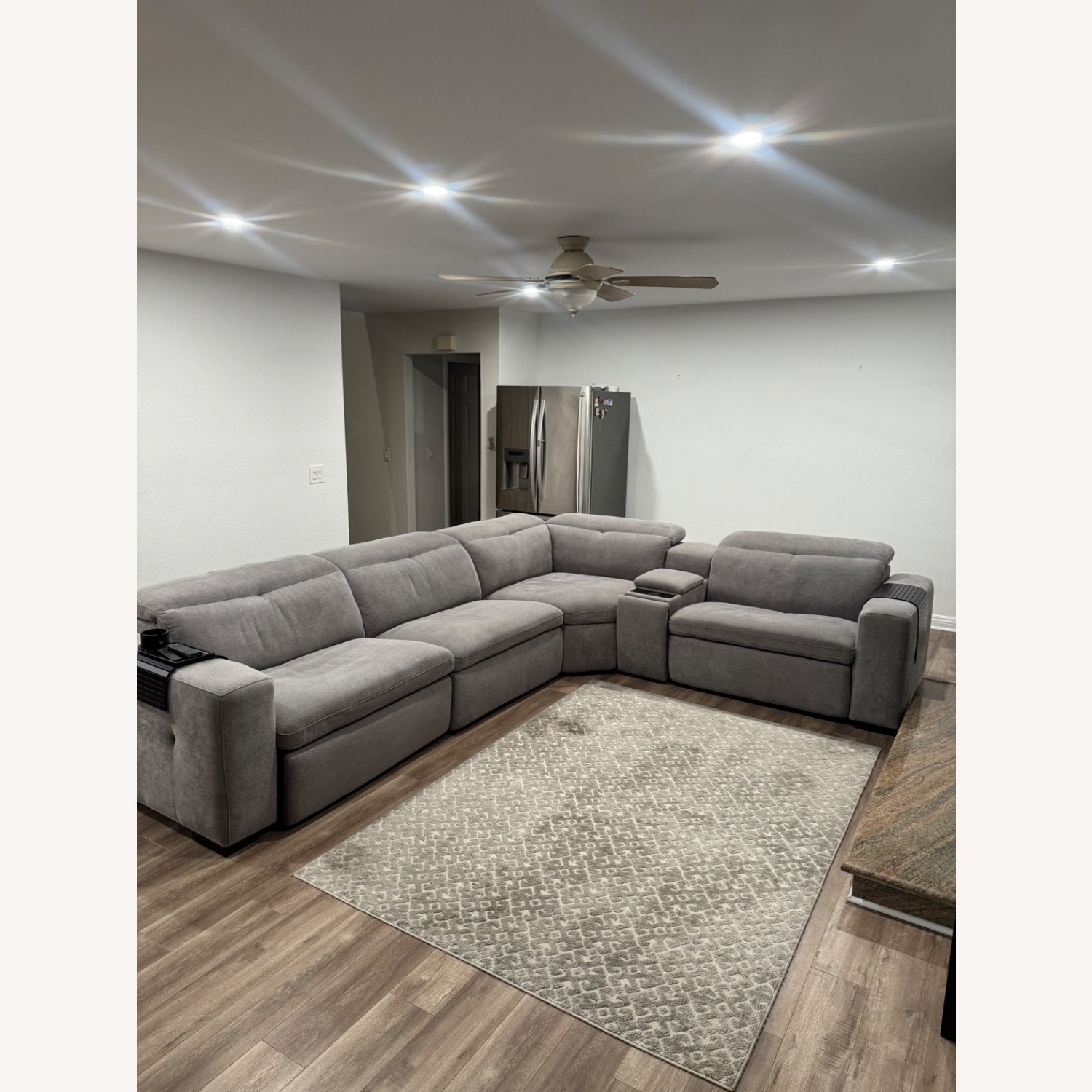Living Spaces Gray 3+ Piece Sectional Recliner - image-1