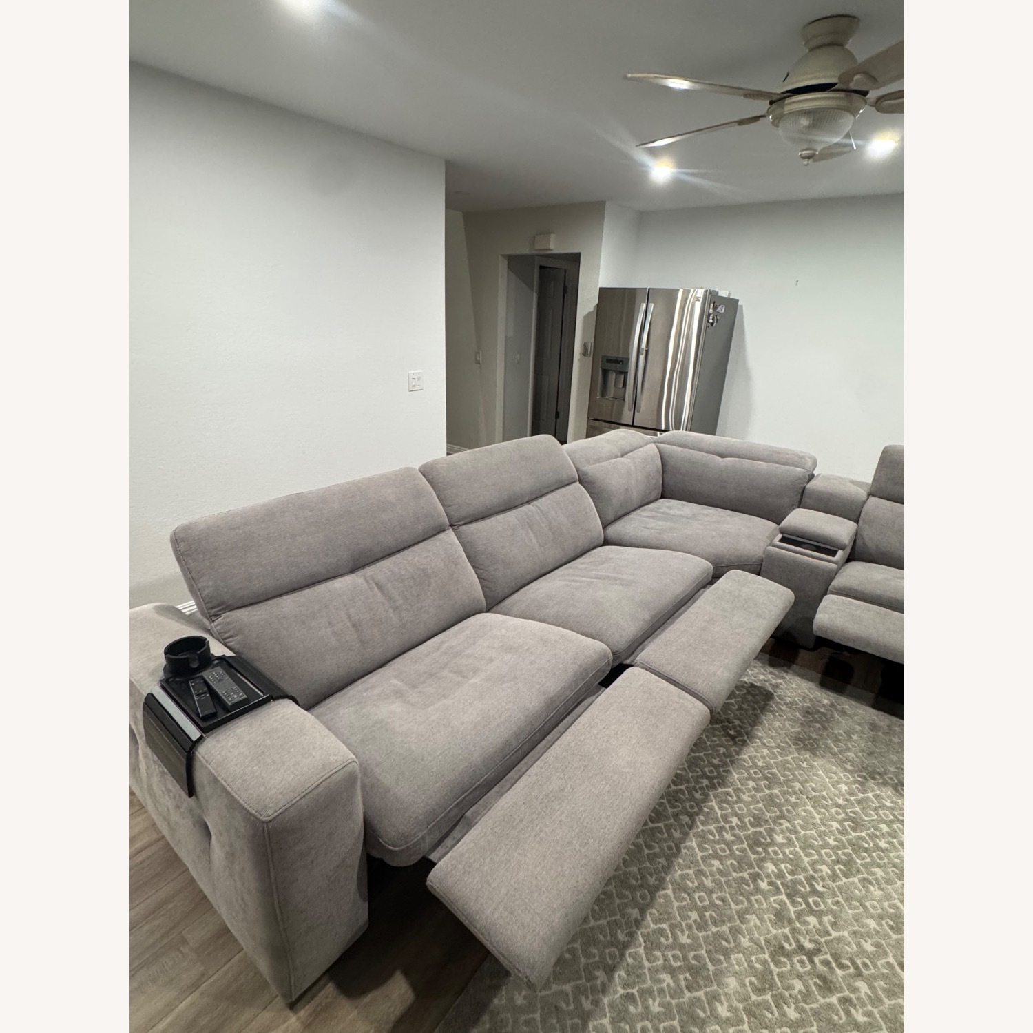 Living Spaces Gray 3+ Piece Sectional Recliner - image-5
