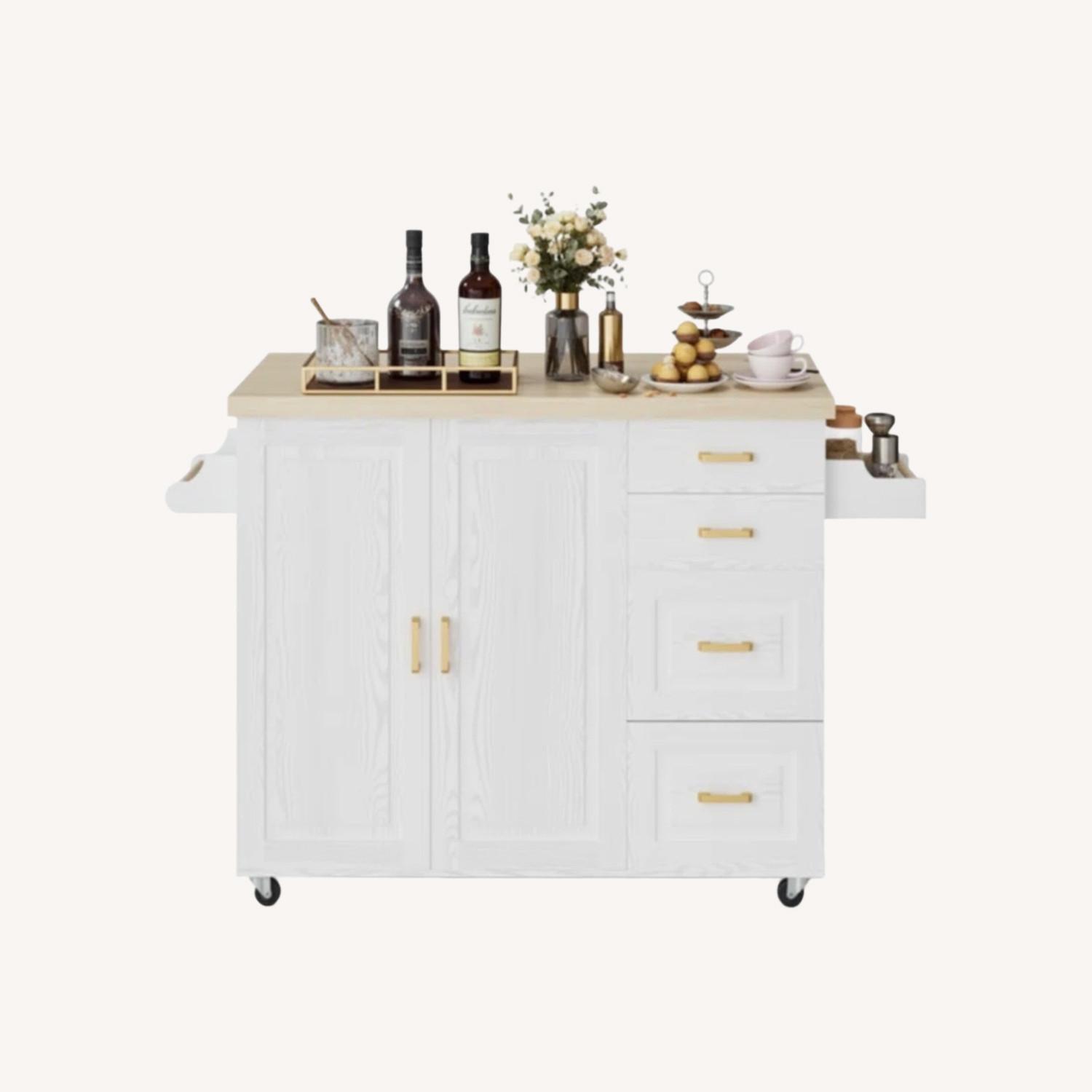 Wayfair White Wood Bar Cart - image-0
