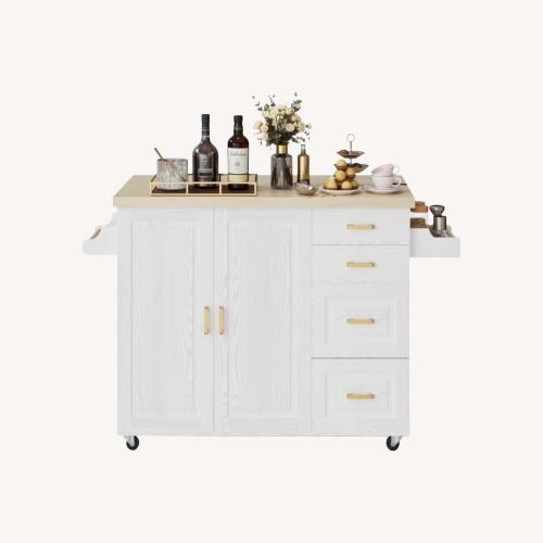 Used Wayfair White Wood Bar Cart for sale on AptDeco