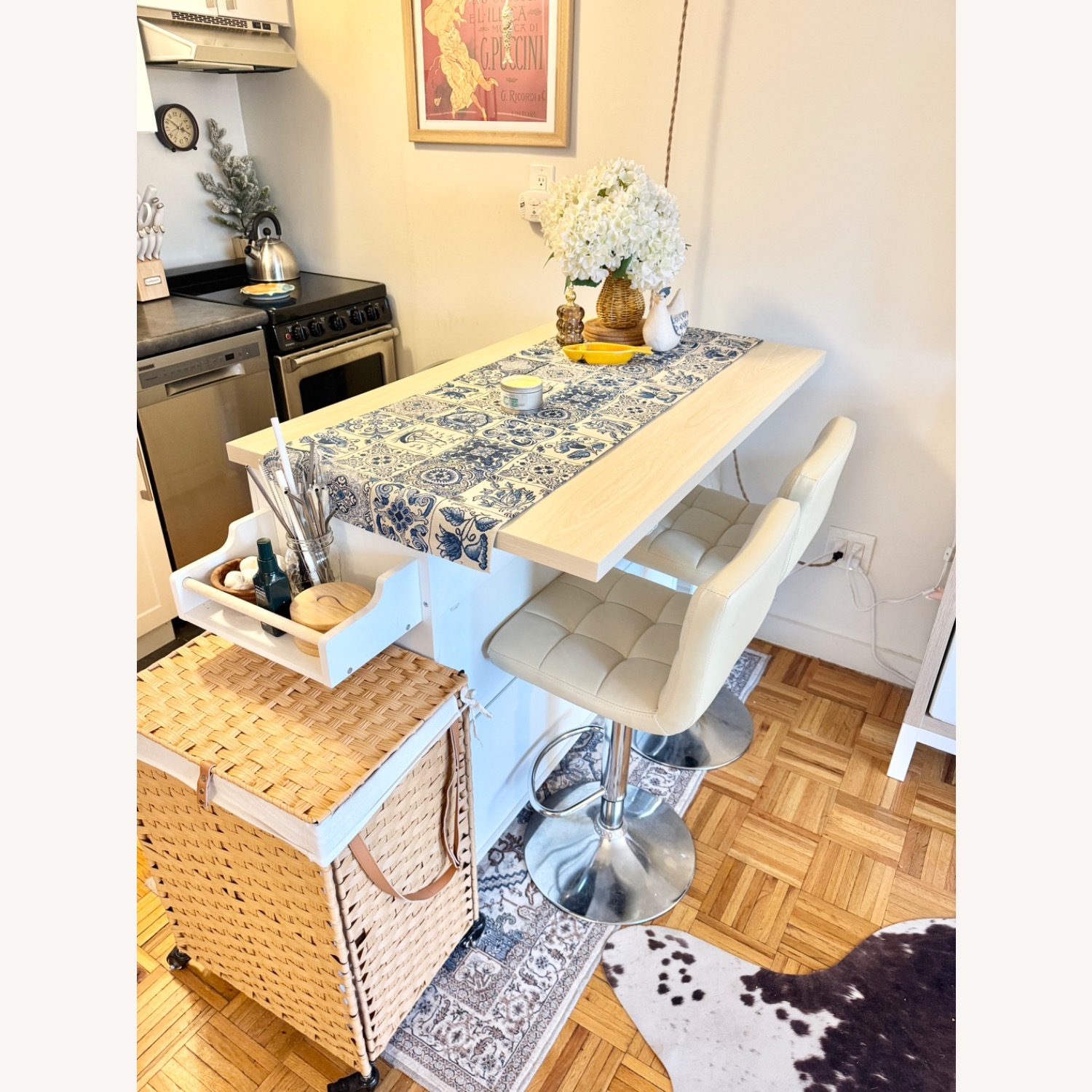 Wayfair White Wood Bar Cart - image-2