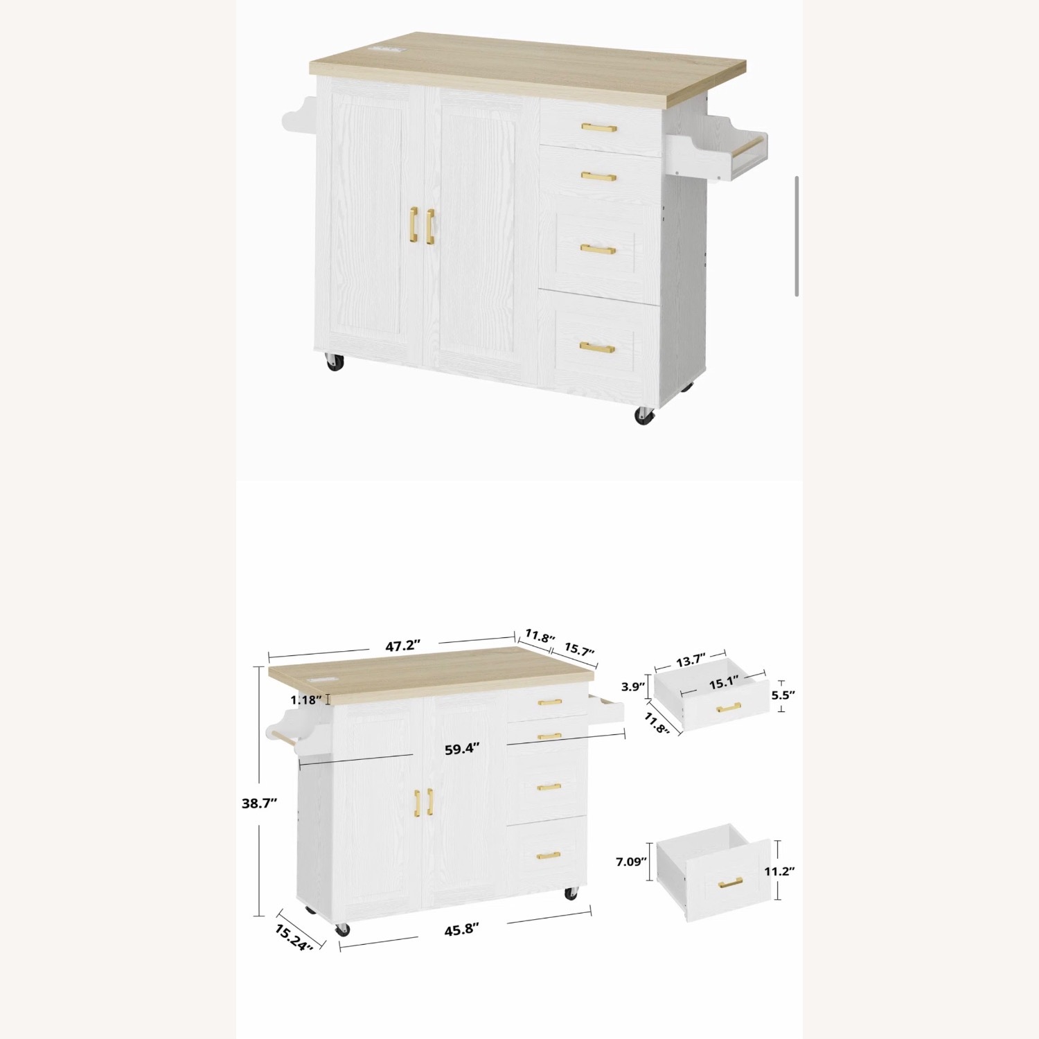 Wayfair White Wood Bar Cart - image-4