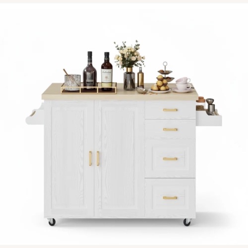 Used Wayfair White Wood Bar Cart for sale on AptDeco