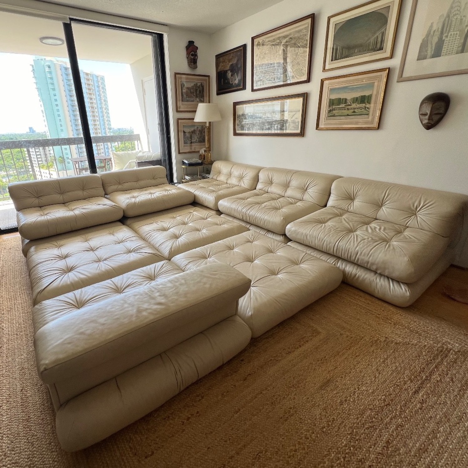 Roche Bobois Mah Jong First Edition Leather Sofa - image-0