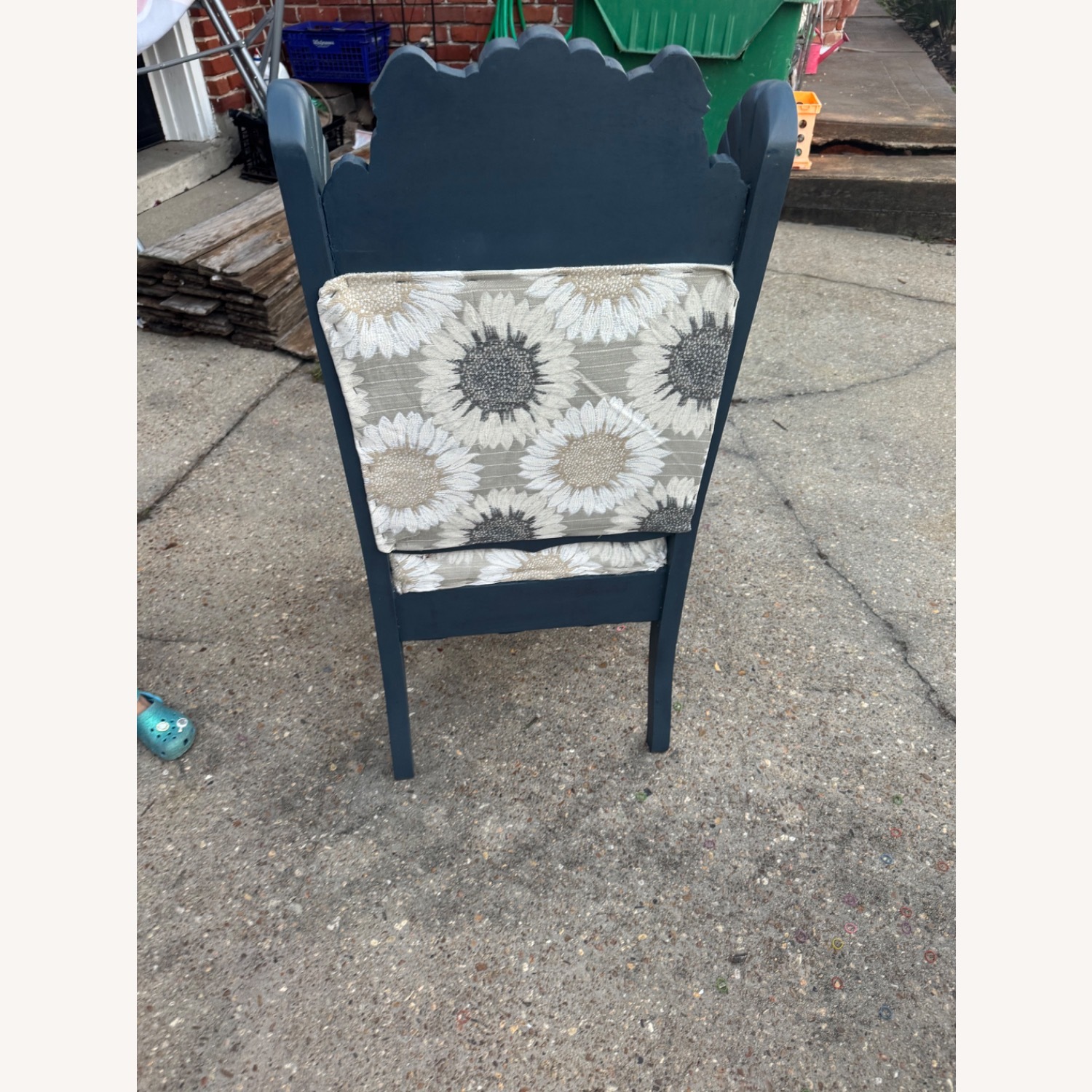 Dark Gray Fabric Accent Chair - image-2