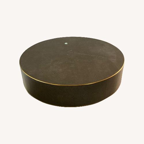 Used Restoration Hardware Graydon Shagreen Round Black Table for sale on AptDeco
