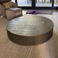 Restoration Hardware Graydon Shagreen Round Black Table