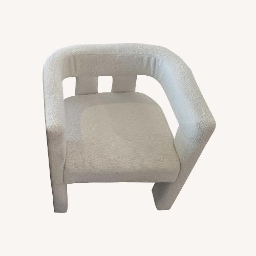 Used Set of 4 Modern White Lounge Chairs with Plush  for sale on AptDeco