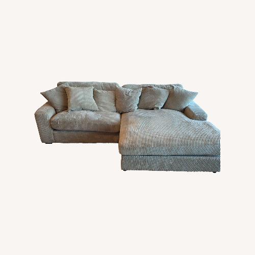 Used Jadson Sectional Light Brown Corduroy Sofa  for sale on AptDeco