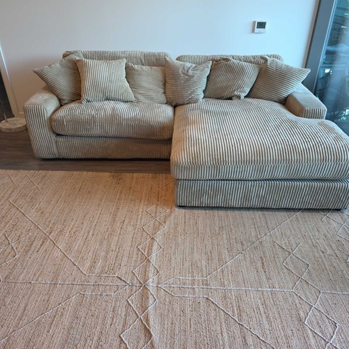 Used Jadson Sectional Light Brown Corduroy Sofa  for sale on AptDeco