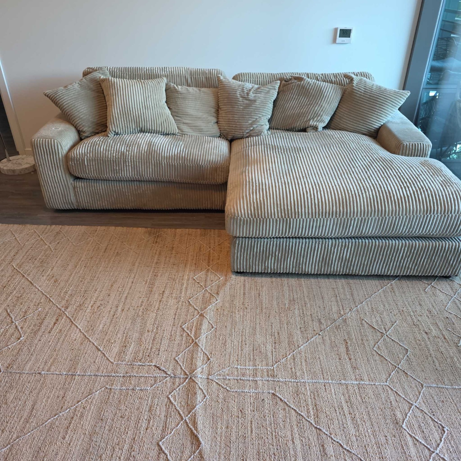 Jadson Sectional Light Brown Corduroy Sofa  - image-2