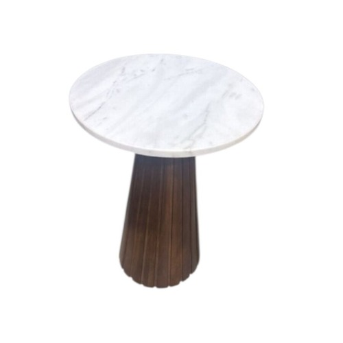 Used Dara Marble & Wood Side Table for sale on AptDeco