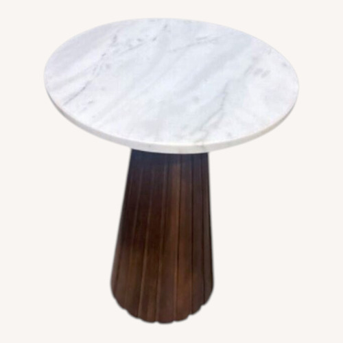 Used Dara Marble & Wood Side Table for sale on AptDeco