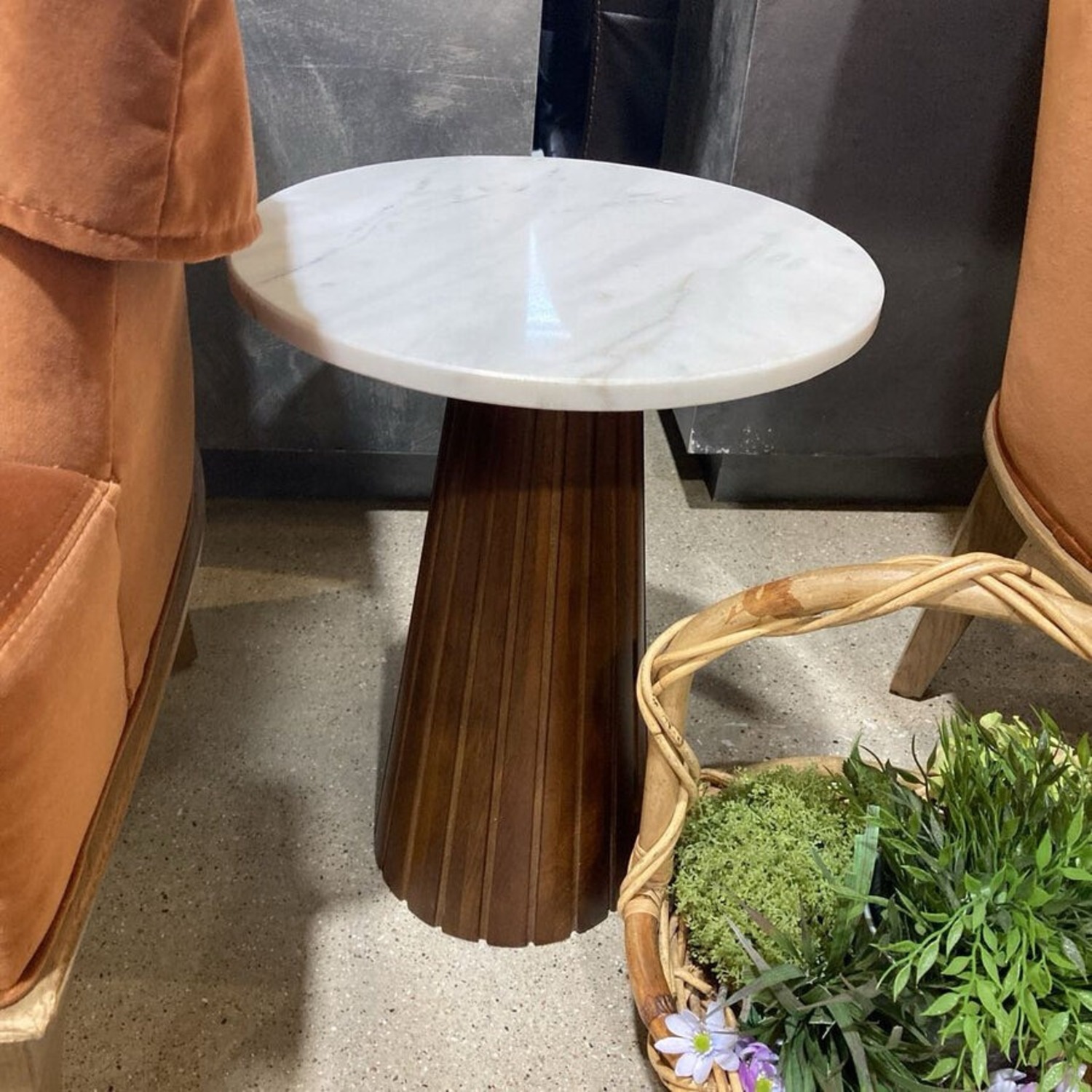 Dara Marble & Wood Side Table - image-1