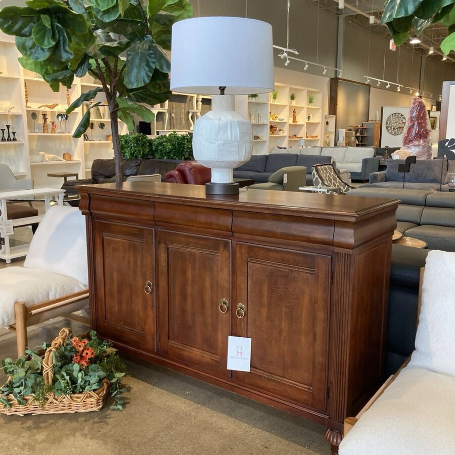 Ethan Allen Lower Cabinet W 3-Drawers Buffet - image-1