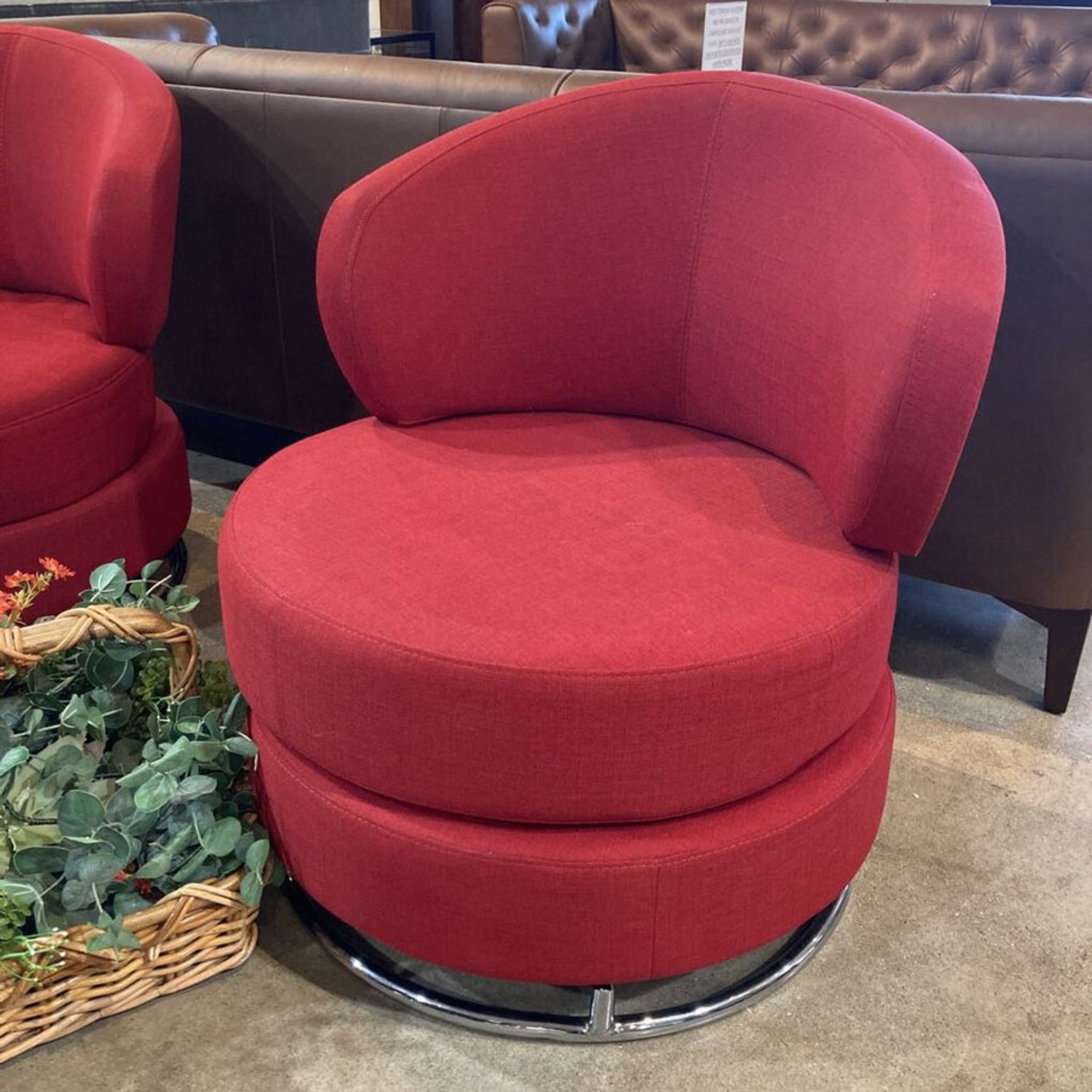 Modern Fabric Swivel Lounge Chair - image-1