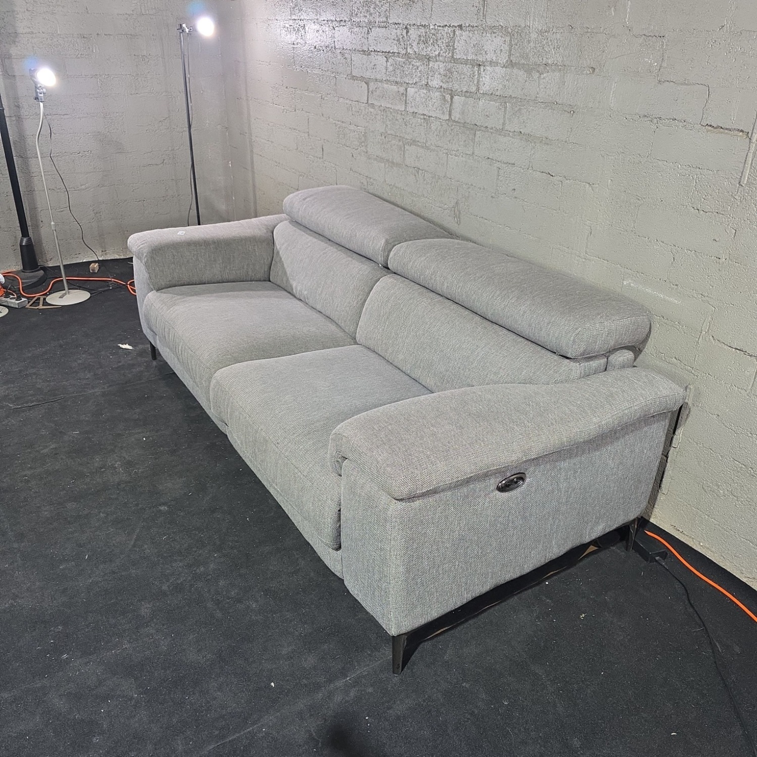 Modern Gray 3-Seat Sofa Couch - image-2