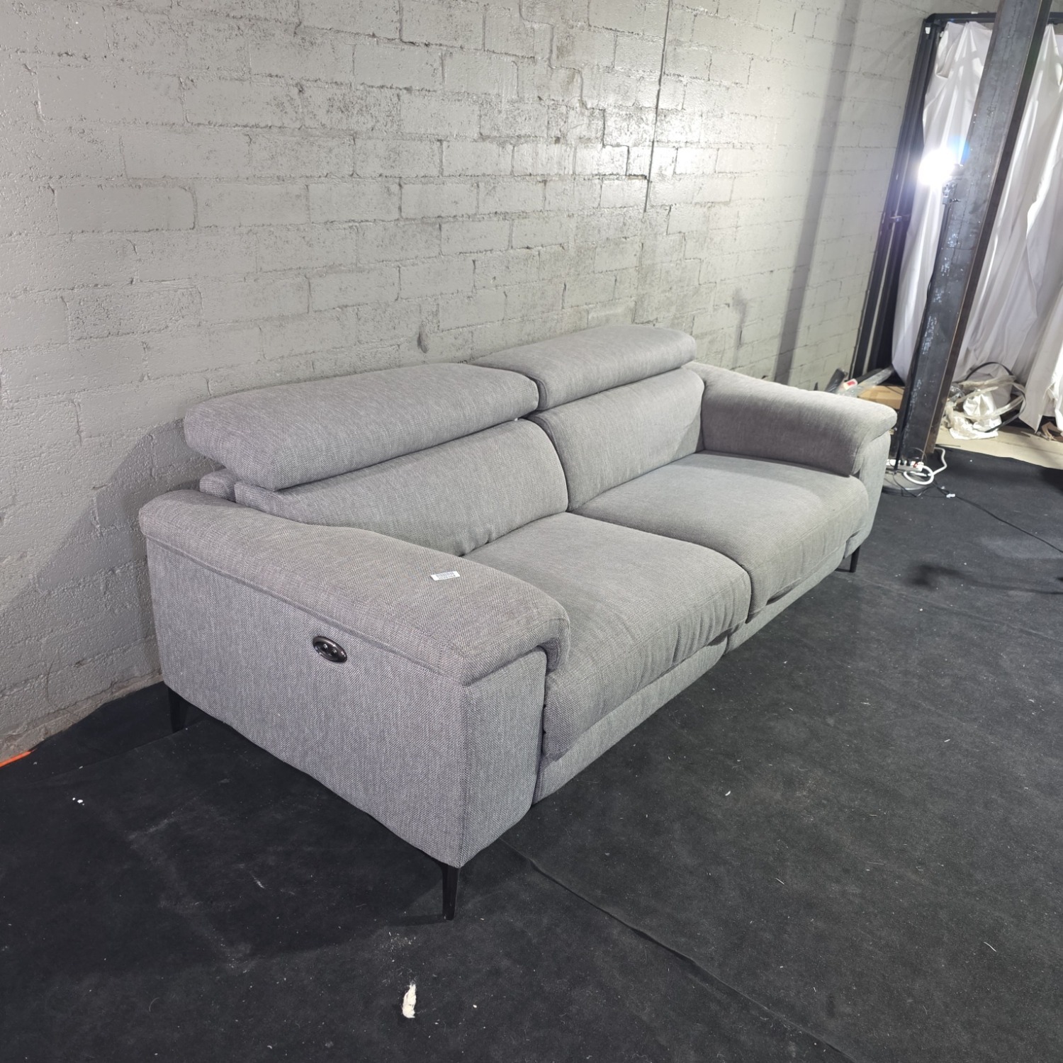 Modern Gray 3-Seat Sofa Couch - image-1