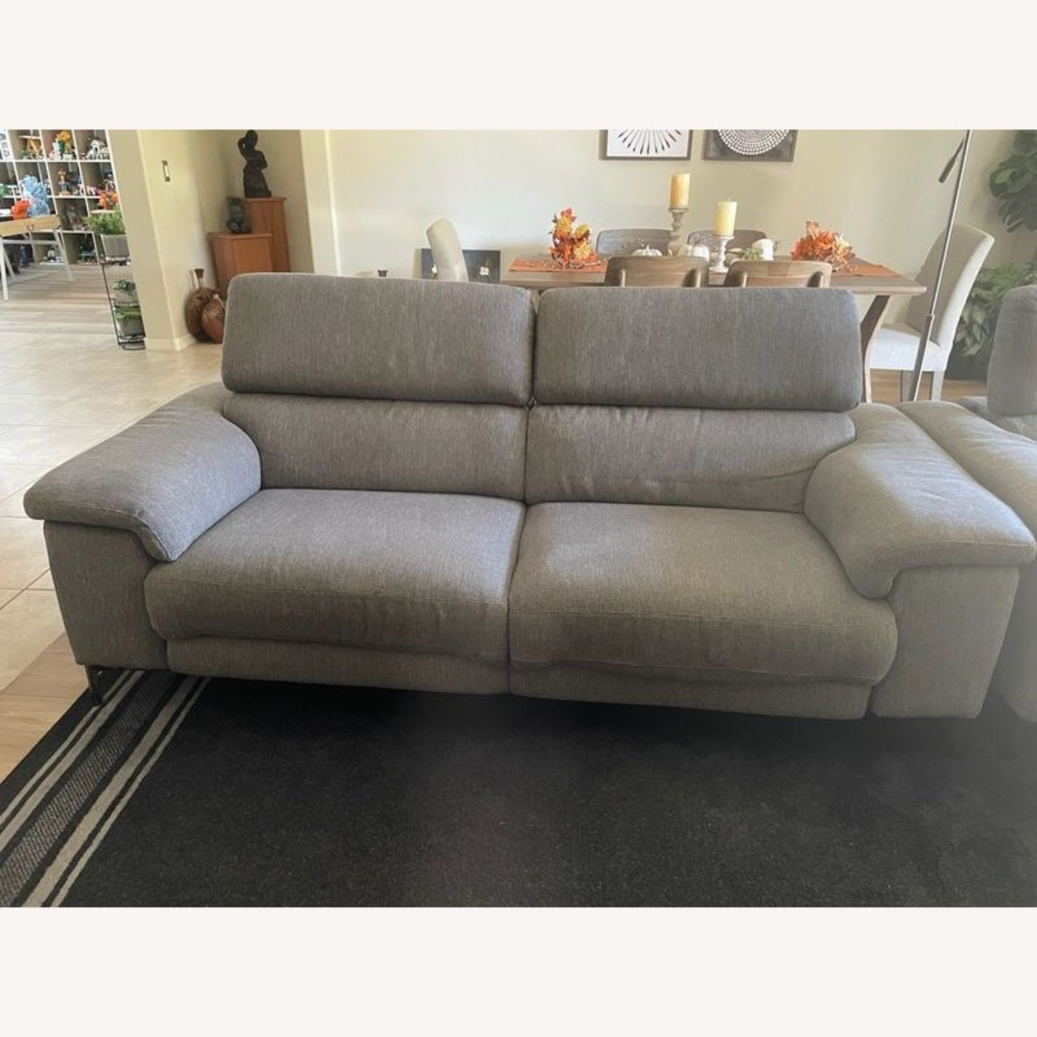 Modern Gray 3-Seat Sofa Couch - image-5