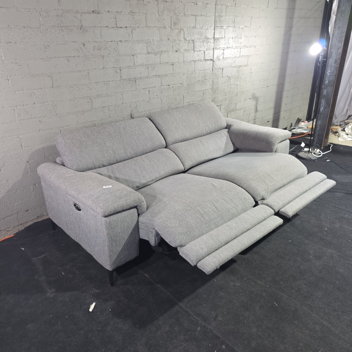 Modern Gray 3-Seat Sofa Couch - image-4