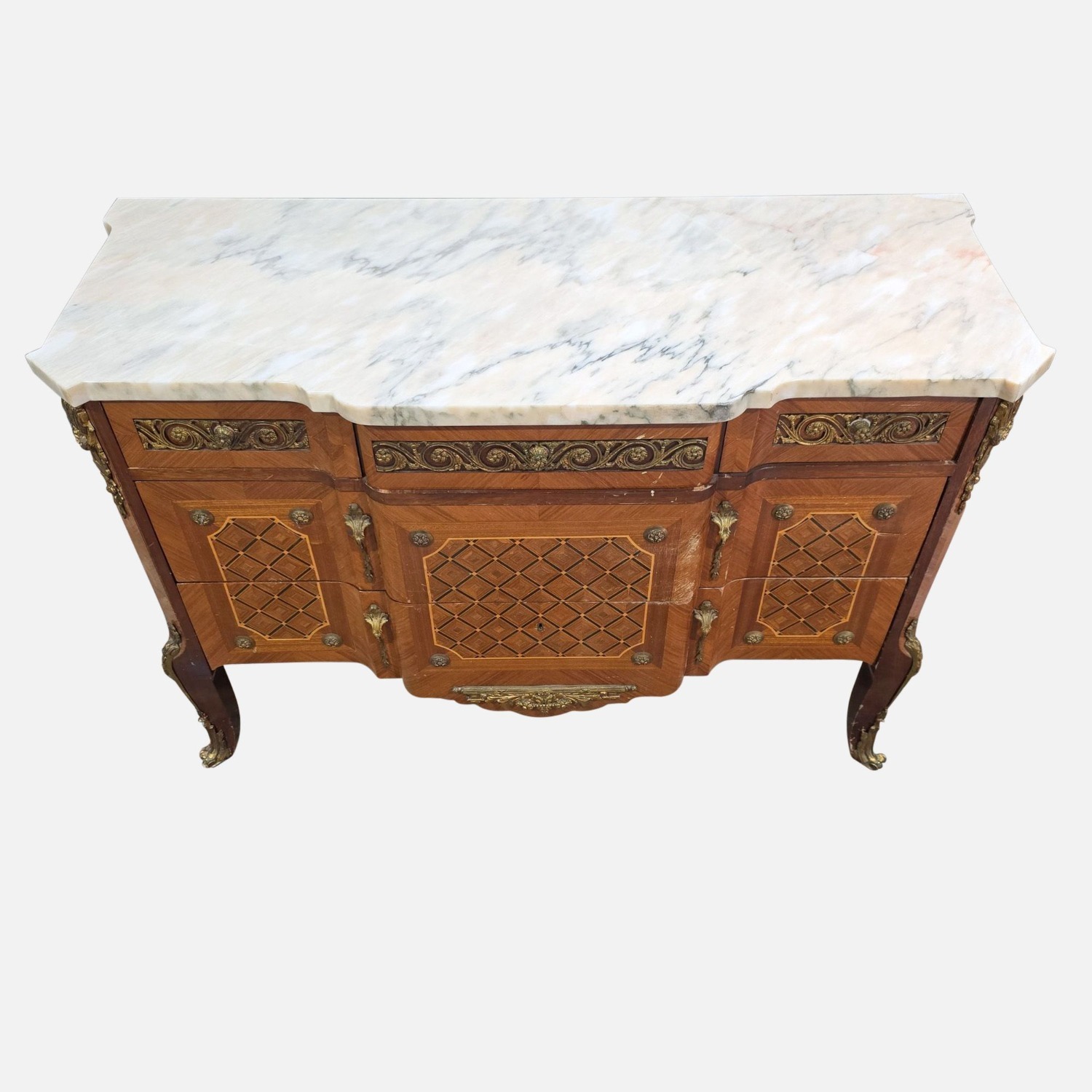 Antique Sideboard with Marble Top	 - image-2