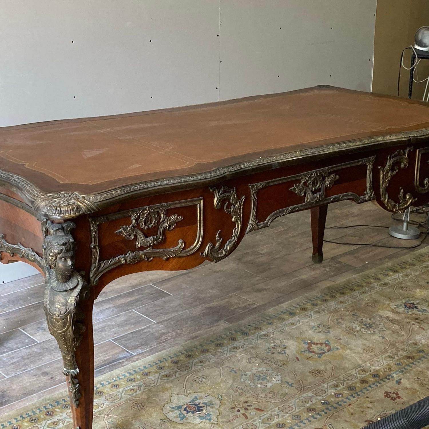 French Louis XV Antique Bureau Plat Library  - image-8