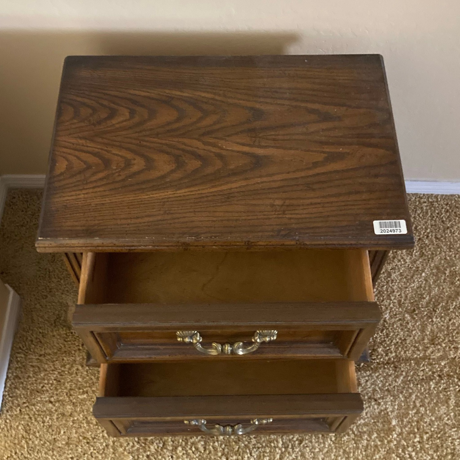 American of Martinsville Vintage2-Drawer End Table - image-2