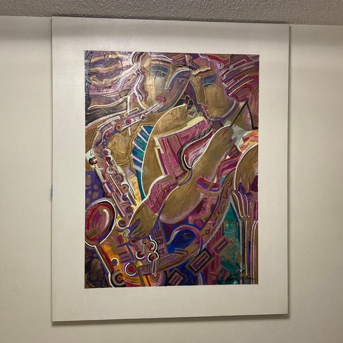 Used Abstract Musician Signed Acrylic Paintong by Vadik for sale on AptDeco