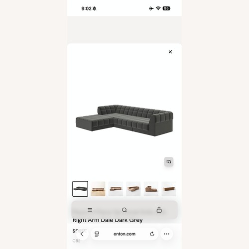 Used CB2 Pezzo 4-Piece Modular Sectional Sofa for sale on AptDeco