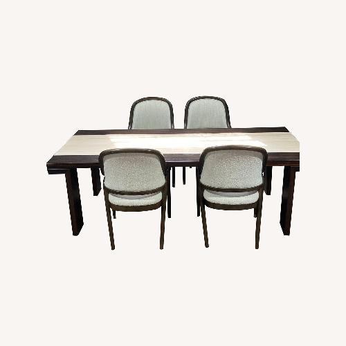 Used Italian Marble Inlay Dining Table with Modern  for sale on AptDeco