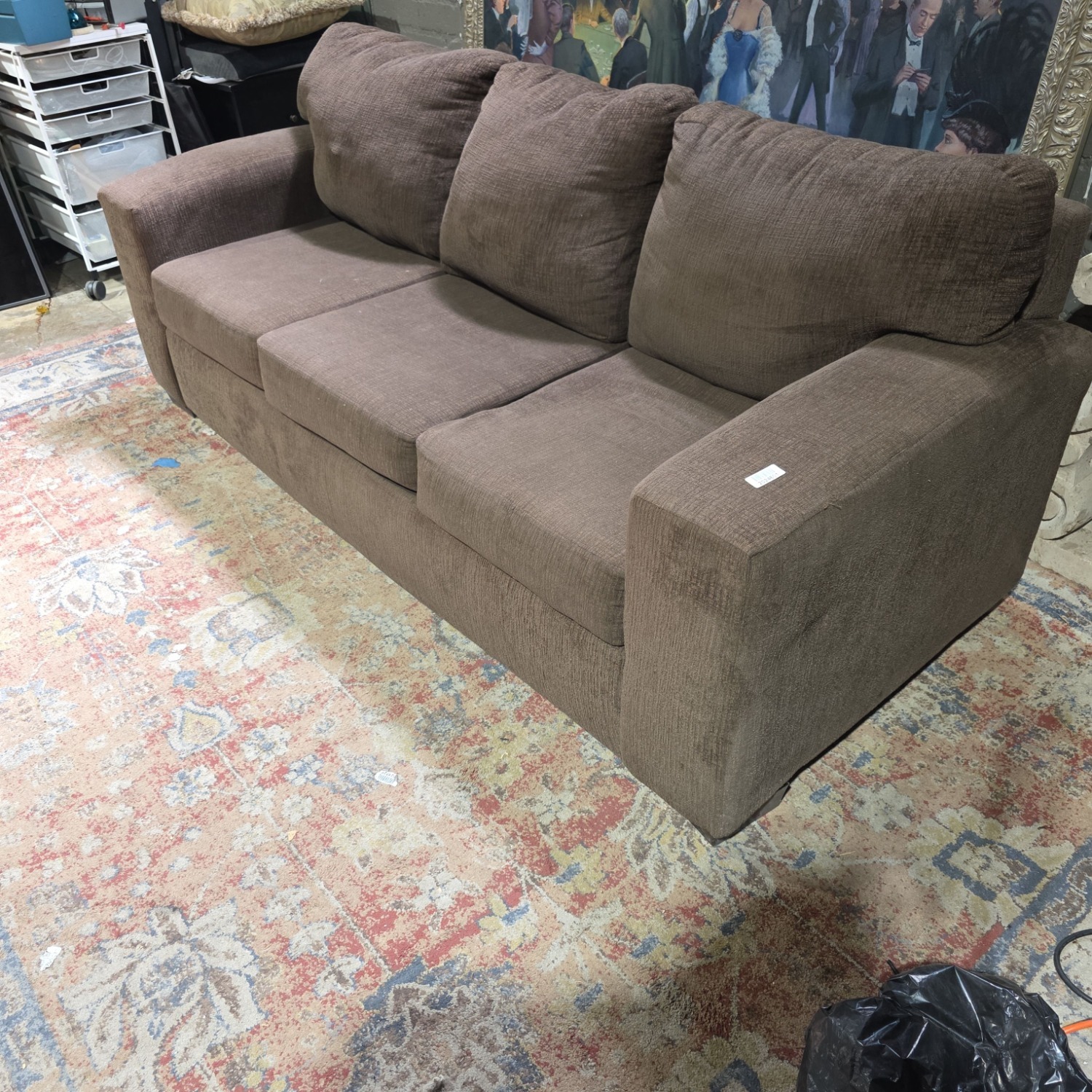 Comfortable Brown 3-Seat Sofa with Plush Cushions - image-2