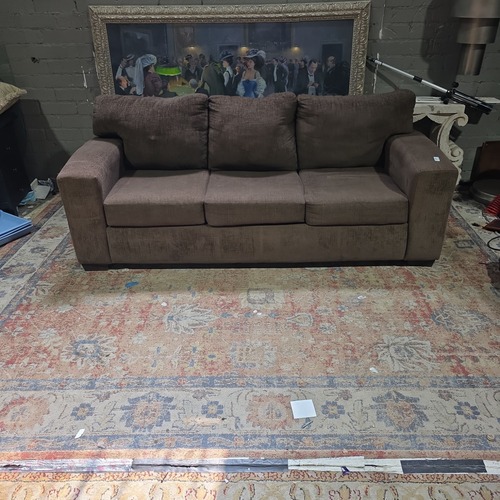 Used Comfortable Brown 3-Seat Sofa with Plush Cushions for sale on AptDeco